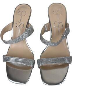 Jessica Simpson Omana Rinestone Strappy Heels Sandals Size 8